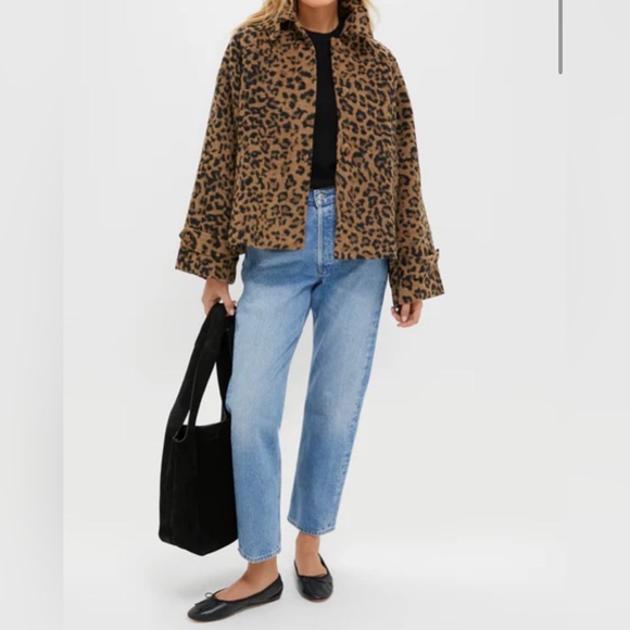 TUCKERNUCK Brushed Woolen Leopard Drew Short Trench Coat Size XL NWT - Picture 8 of 11